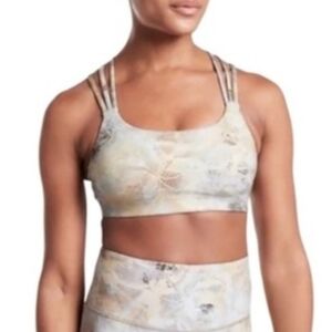Athleta Hyper Focused Strappy Racerback Gilded Gold Pattern Size Medium